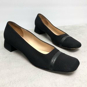 Salvatore Ferragamo Boutique Square Toe Block Heel Pumps - Black | 10.5